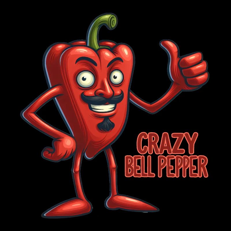 Crazy Veggies: Bell Pepper With Mustache, Goatee