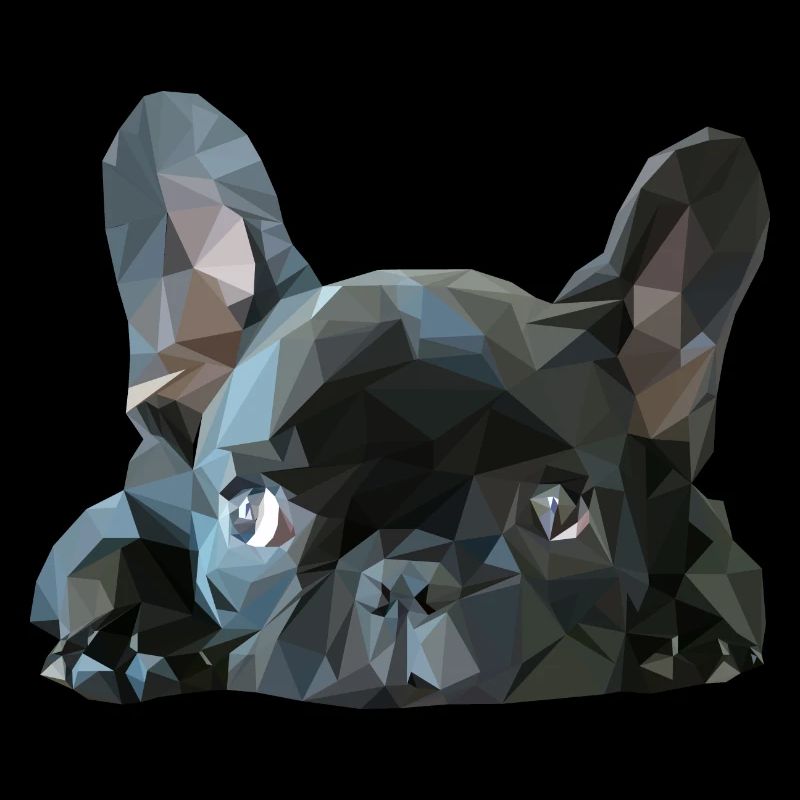 Idée de cadeau de bouledogue français Low Poly