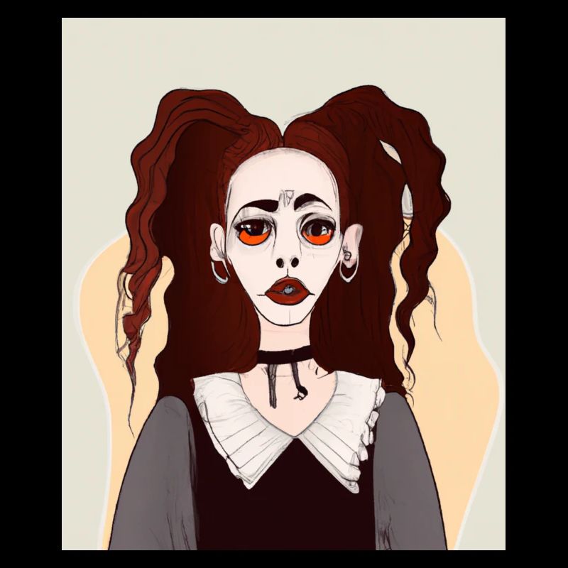 Kubismus Kunst Goth Mädchen In Der Kubistischen