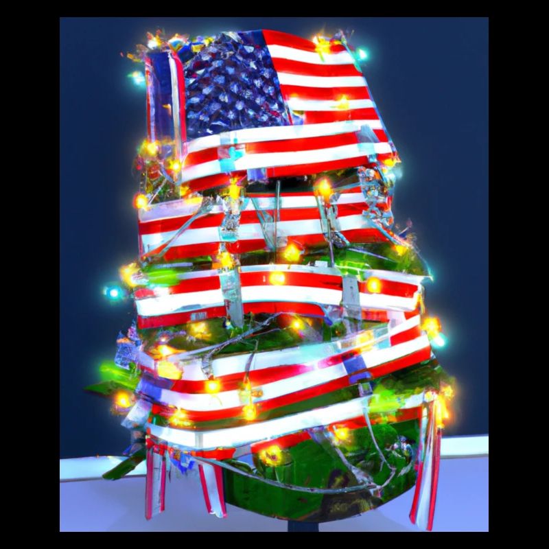 American Christmas Christmas Tree with US