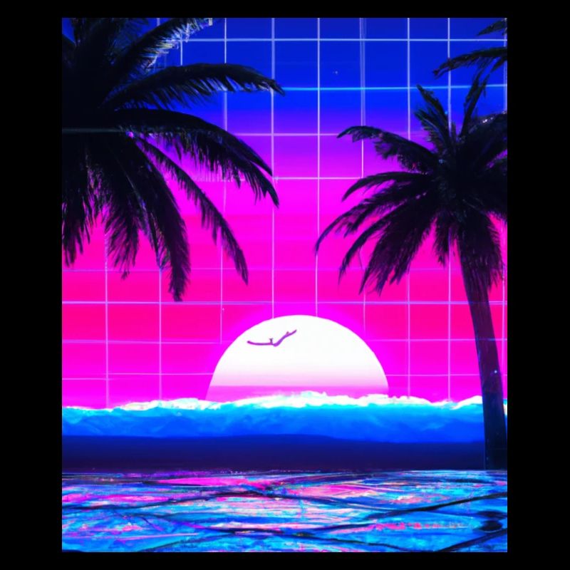 Synthwave Sun Hawaii Vaporwave Esthétique