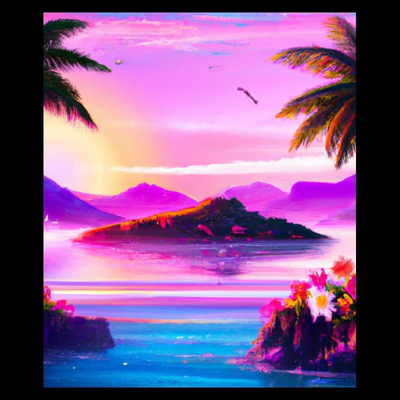 Synthwave Sun Hawaii Vaporwave Esthétique