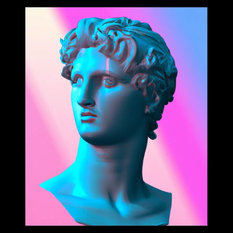 Vaporwave Statue Buste romain