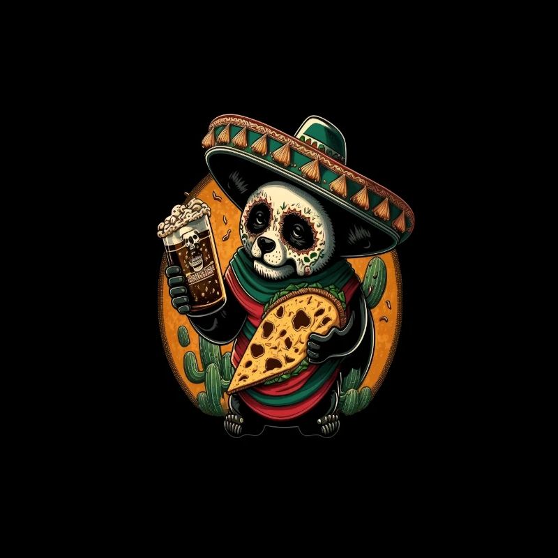 Panda mignon mangeant des tacos Panda mexicain Taco ours