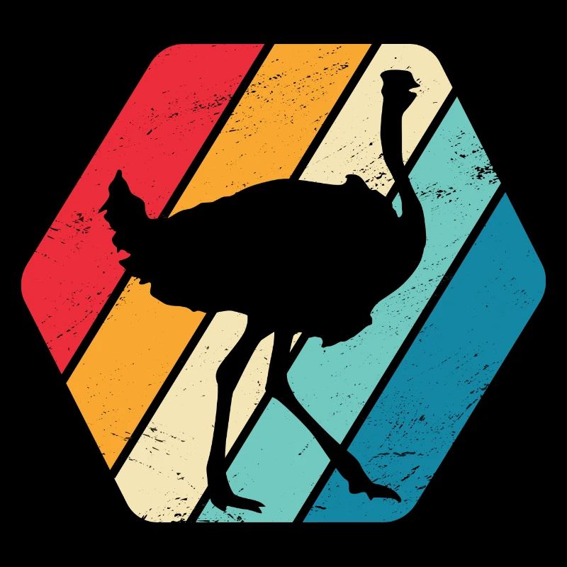 Strauß Vogelstrauß Vogel Afrika Retro
