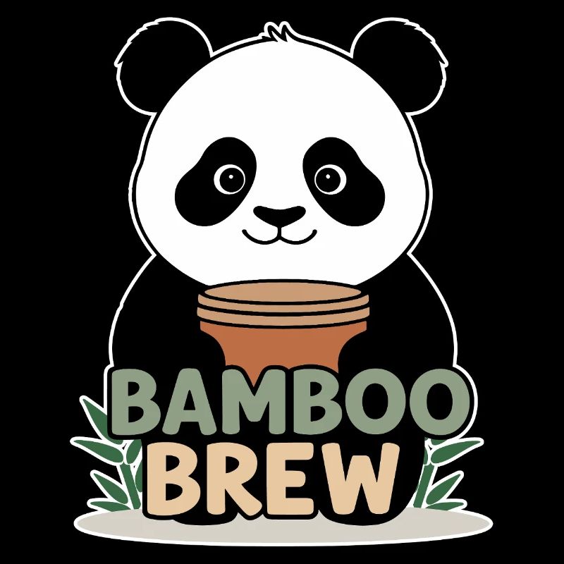 Bamboo Brew - Panda mit Kaffee