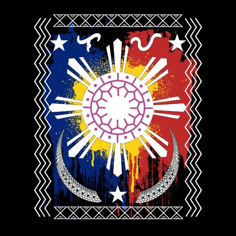 Drapeau philippin/Baybayin mot Laya (libre/liberté)