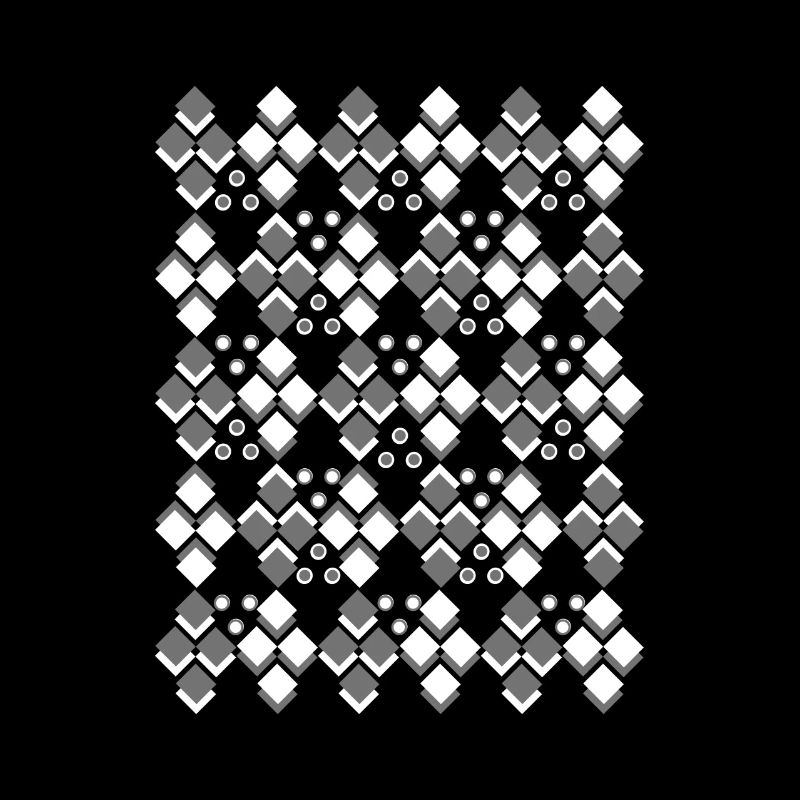 Abstract Geometric Art Square Black Colorful