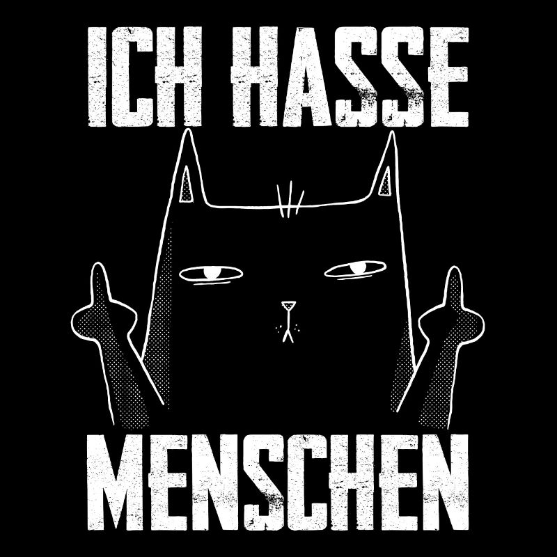 Ich Hasse Menschen Lustige Katze Mittelfinger