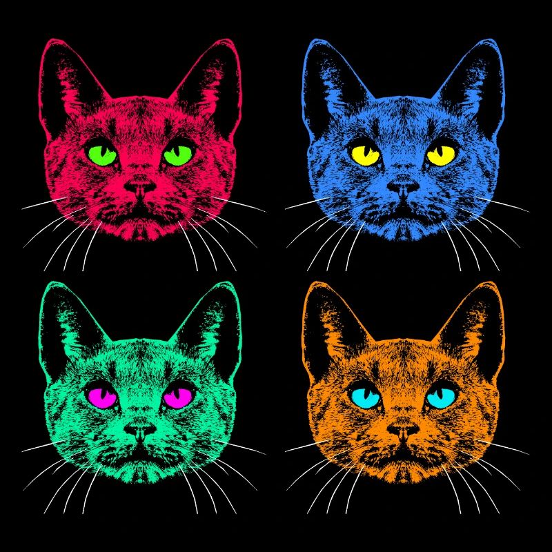 Vier Farben Katzen / Des chats comme Warhol