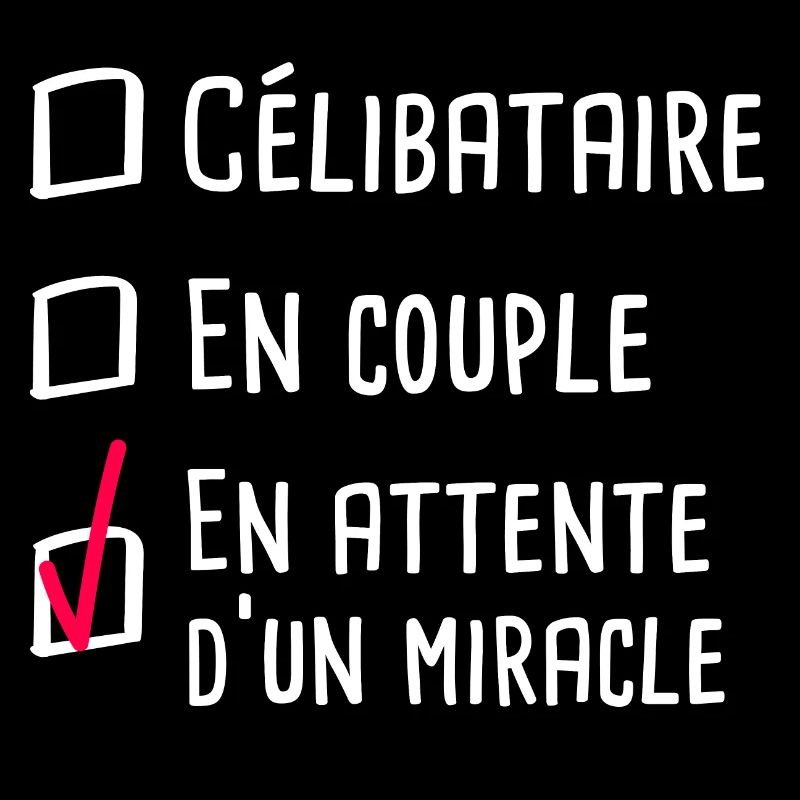Célibataire...d'un miracle | Humour, Case à cocher