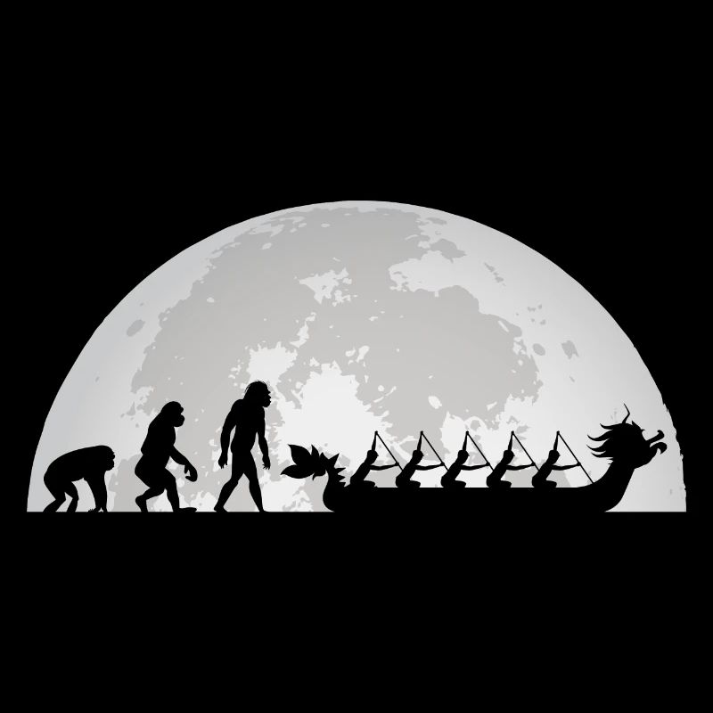 Evolution Drachenboot Mond Vollmond Paddler