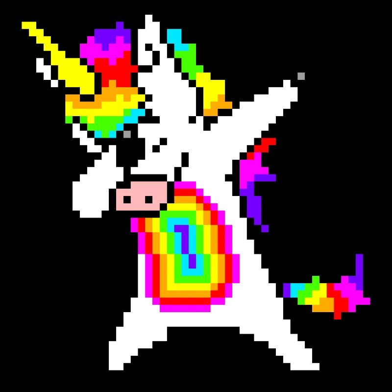 Rainbow unicorn pixelart