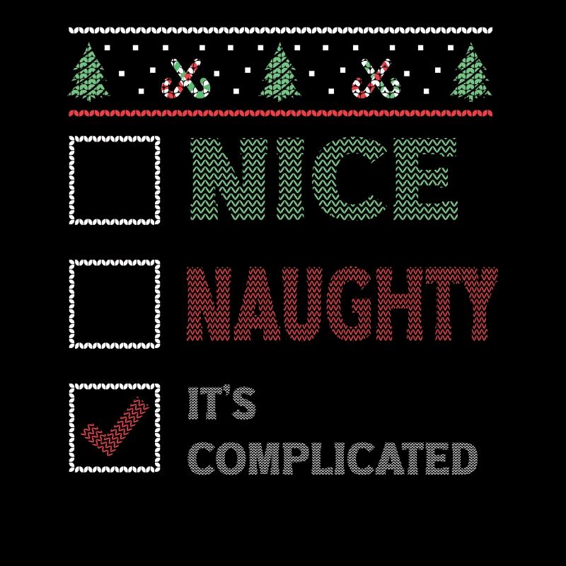 Nice Naughty It's Complicated Christmas List Santa