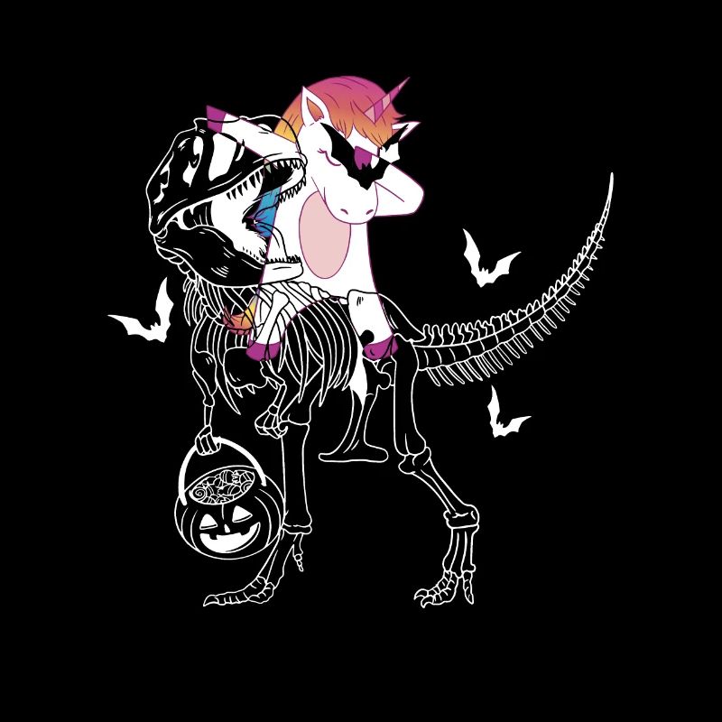 Dabbing Licorne Riding T Rex Garçons Filles Halloween