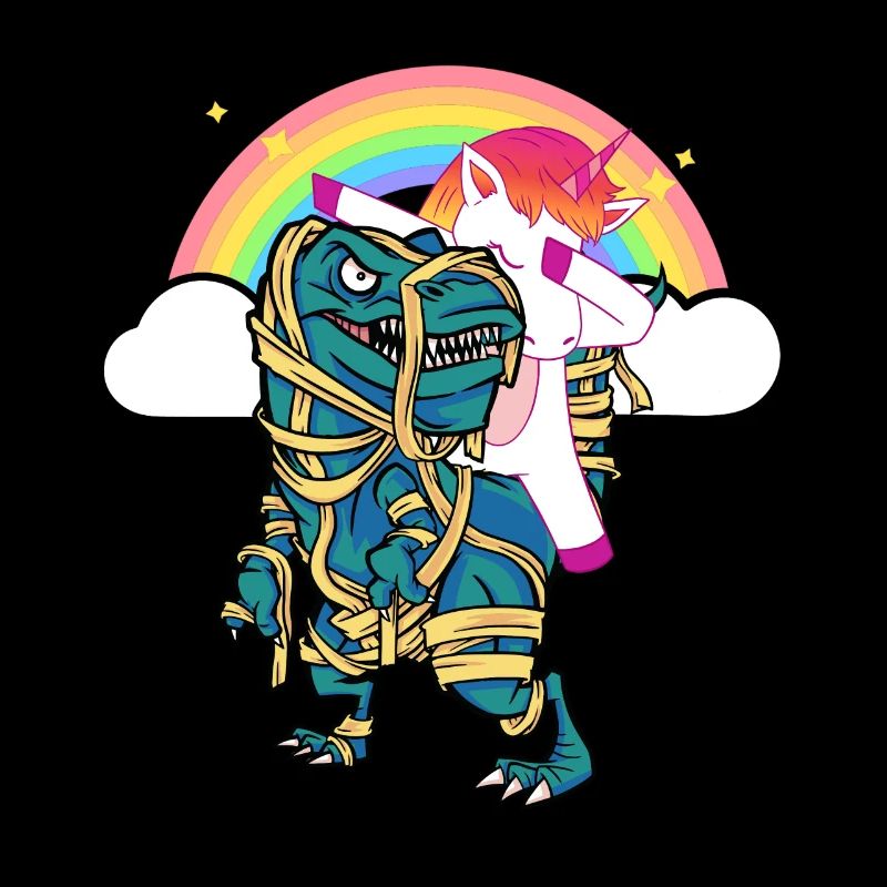 Dabbing Licorne Riding T Rex Garçons Filles Halloween