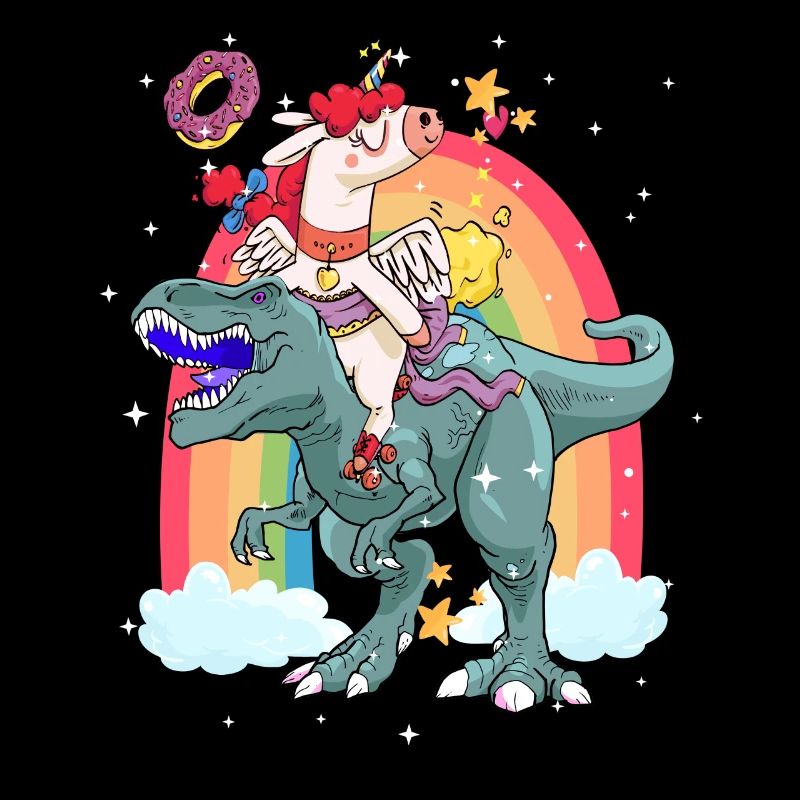 Dabbing Licorne Riding T Rex Garçons Filles Halloween