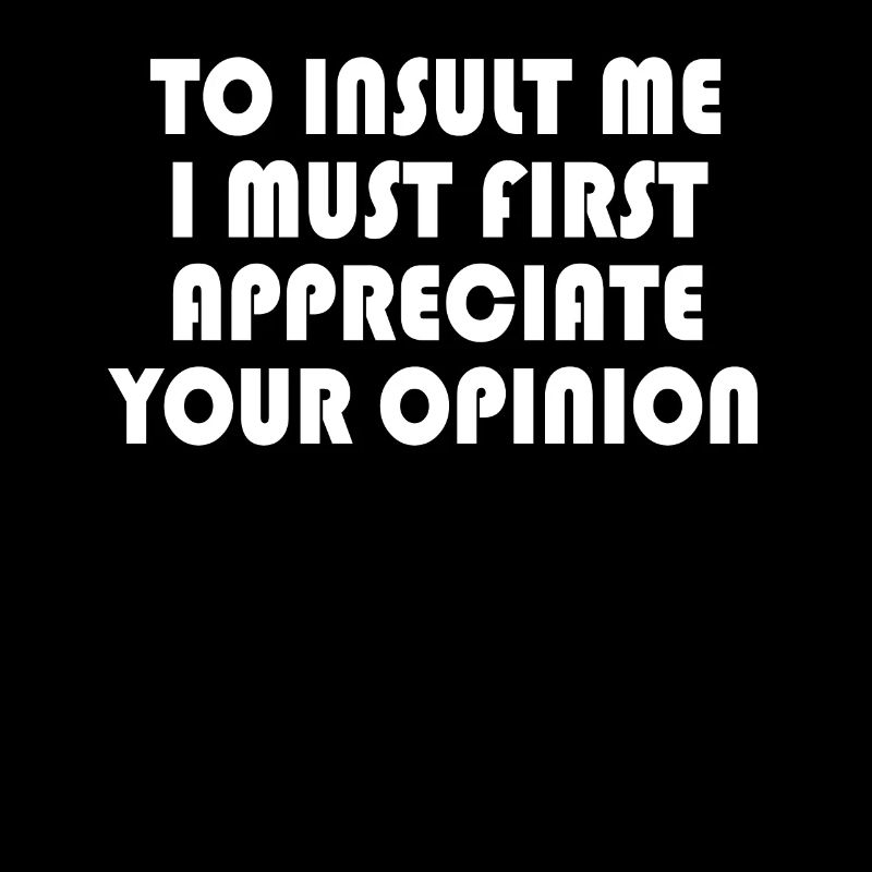 To Insult Me I Must First Value Your Opinion