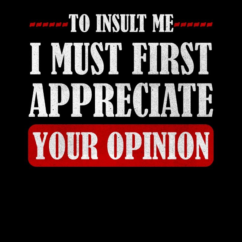 To Insult Me I Must First Value Your Opinion