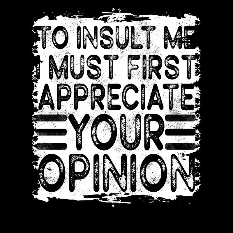 To Insult Me I Must First Value Your Opinion