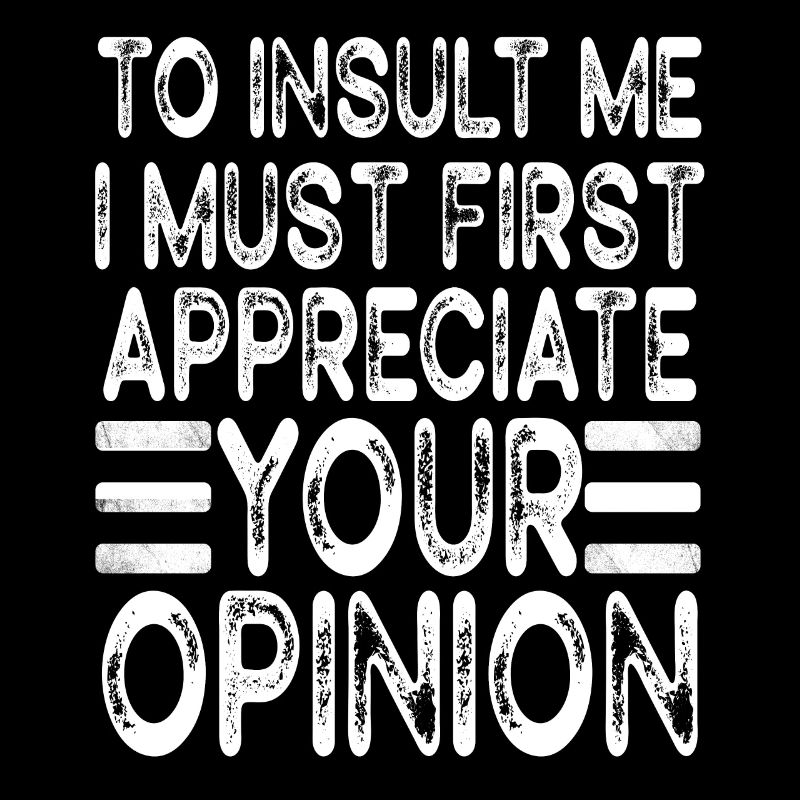 To Insult Me I Must First Value Your Opinion