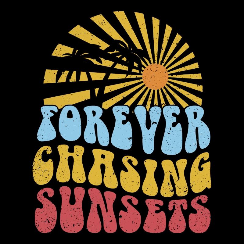 Forever Chasing Sunsets Retro Summer Vacation