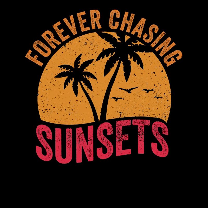 Forever Chasing Sunsets Retro Summer Vacation