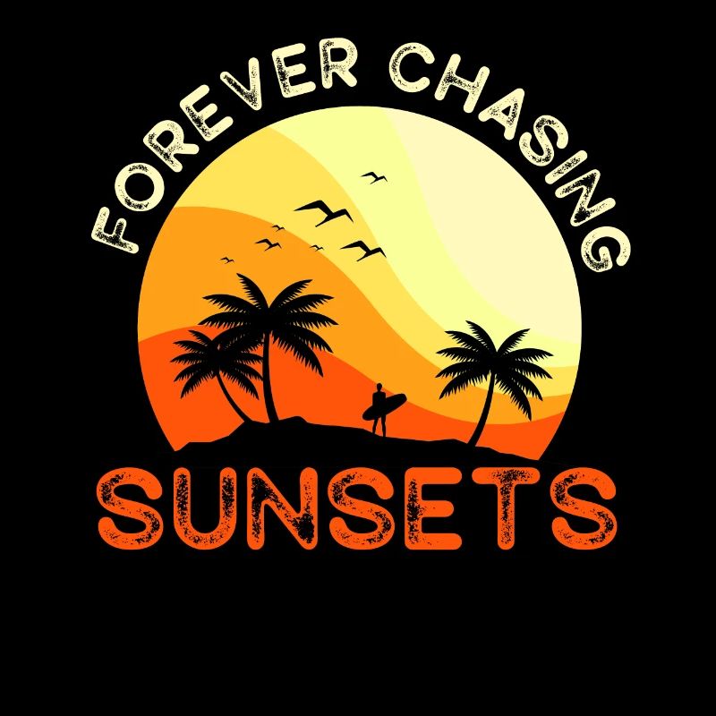 Forever Chasing Sunsets Retro Summer Vacation