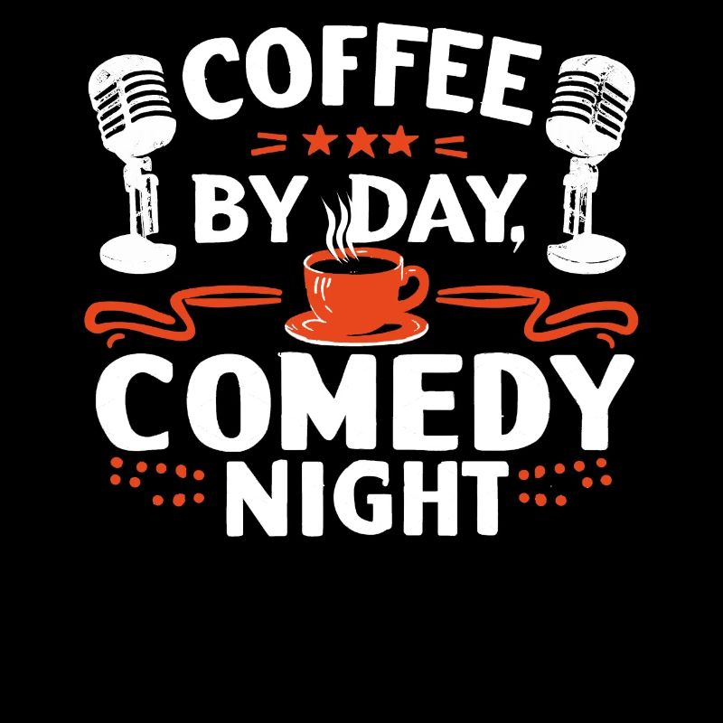 Kaffee bei Tag Comedy bei Nacht Komiker