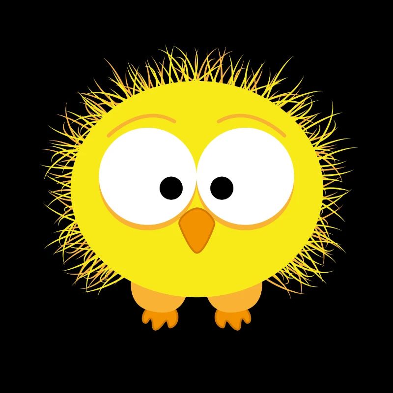 Zerzauster komischer Vogel, gelb