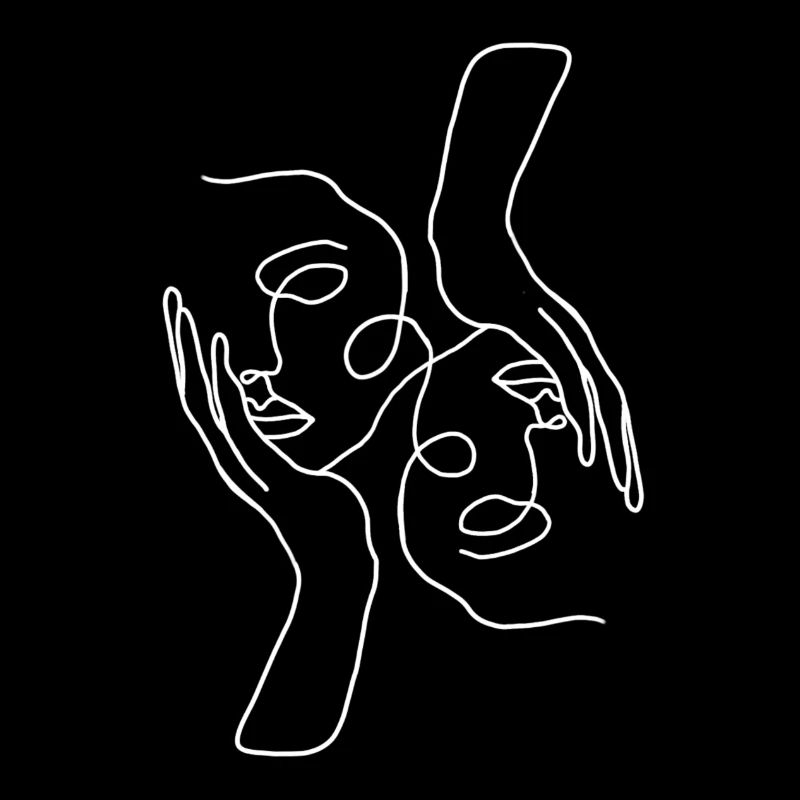 Femmes visages dessin au trait minimaliste simple chic