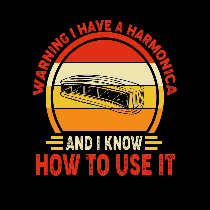 Harmonica Vintage Retro Funny Harmonica Player