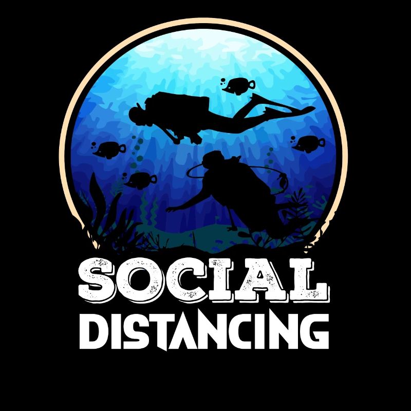 Social Distancing - Scuba Diving T- shrt