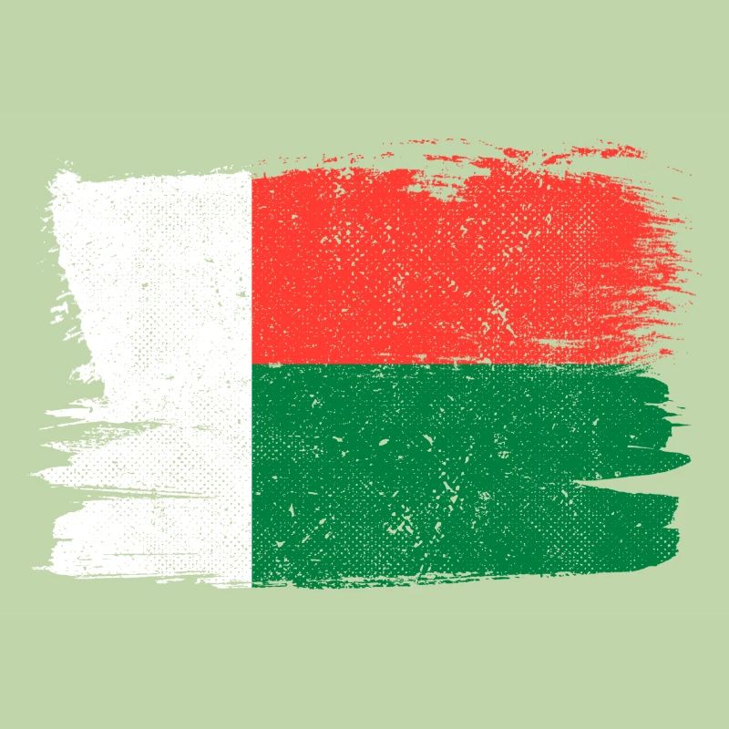 Drapeau de Madagascar Drapeau Paix Vintage