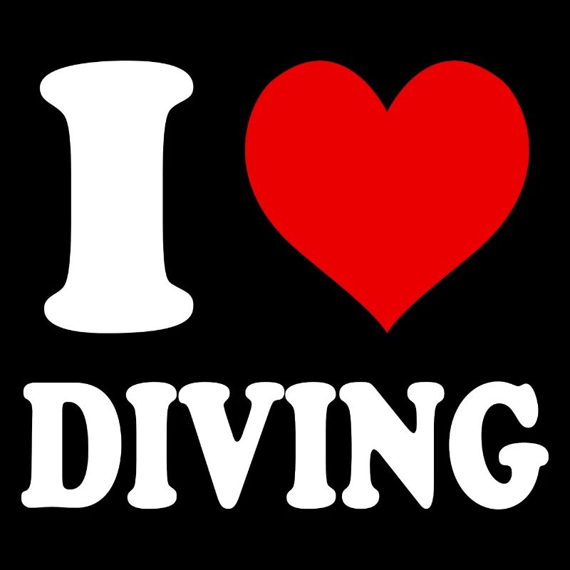 I Love Diving Dive Heart Funny Witty