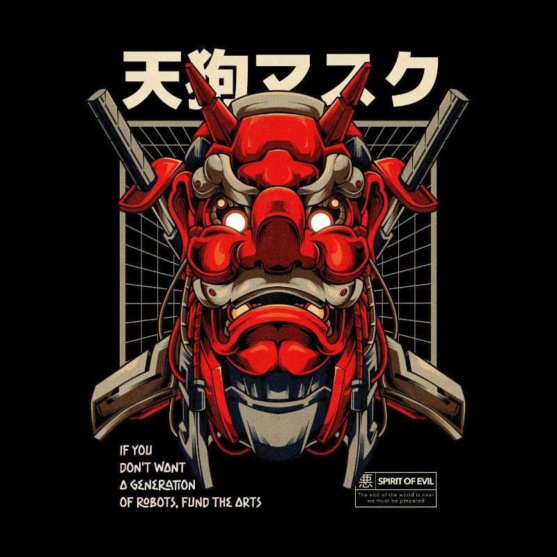 Tengu Mecha Japanese Devil Tattoo