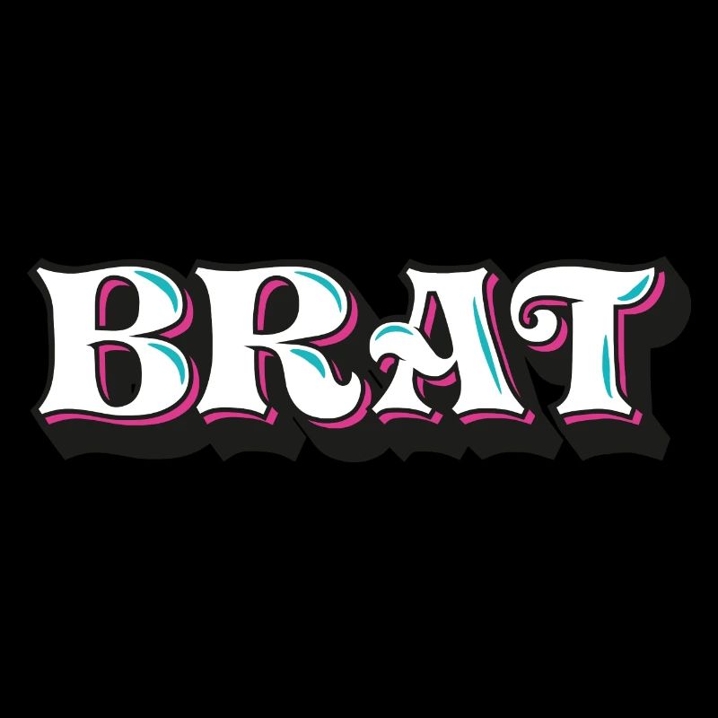 Brat, gore effronté, écriture décorative 3D, graffiti