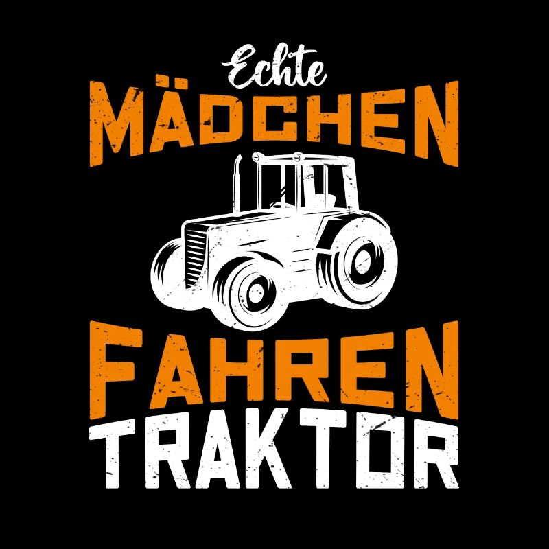 Echte Mädchen fahren Traktor Trecker Landwirt Trak