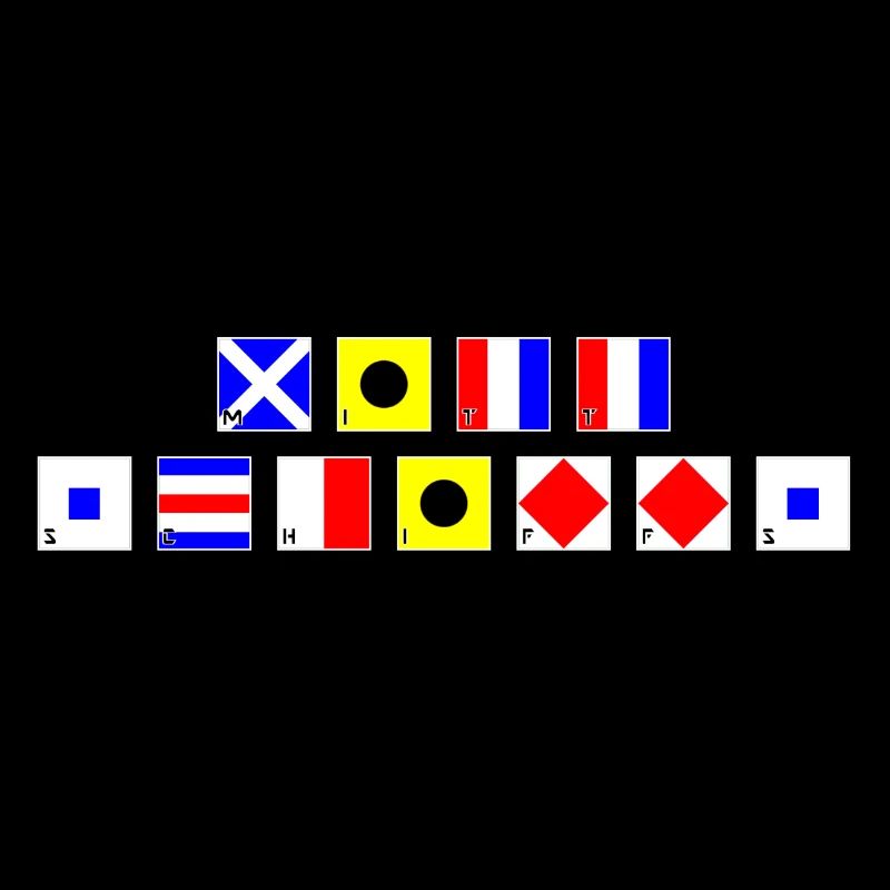 mittschiffs im Flaggenalphabet