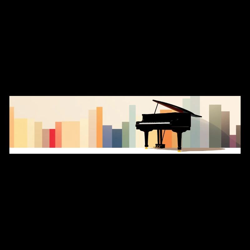 Panoramic piano with horizon color bars.