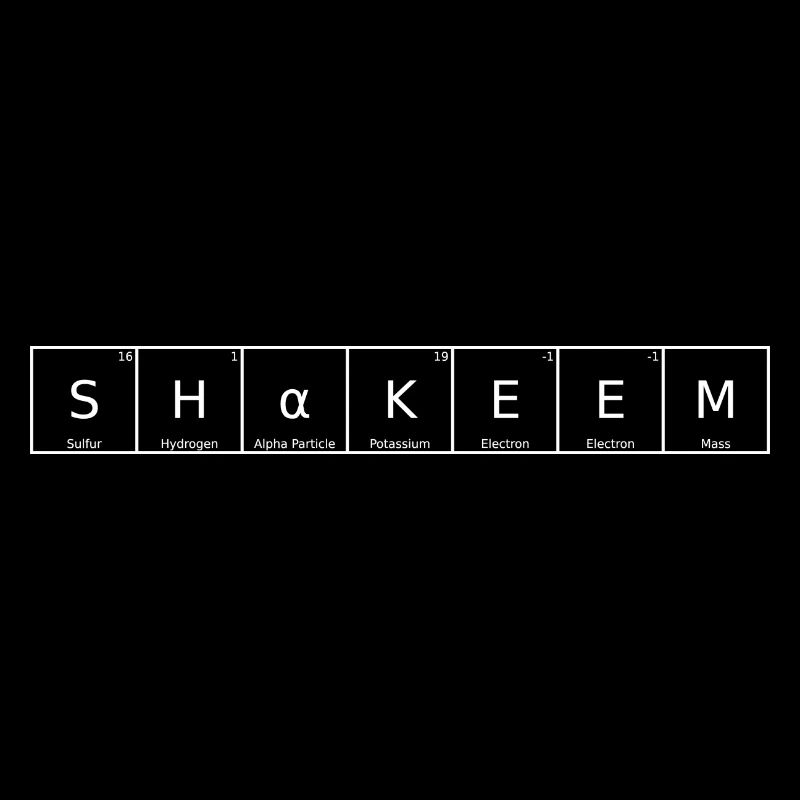 Shakeem Nom Prénom Chimie Tableau périodique Élément