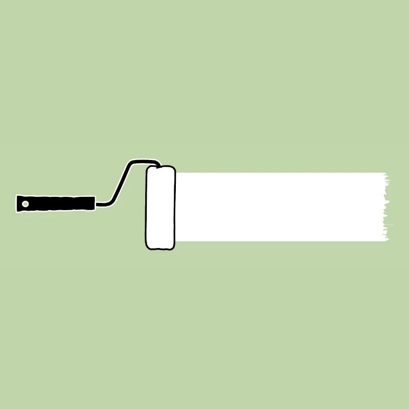 Paint roller with white paint for your own text