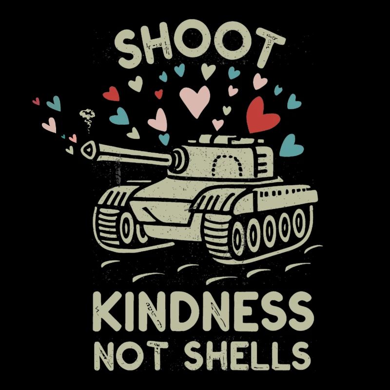 Minimalistisches Design "Shoot Kindness, Not Shells"