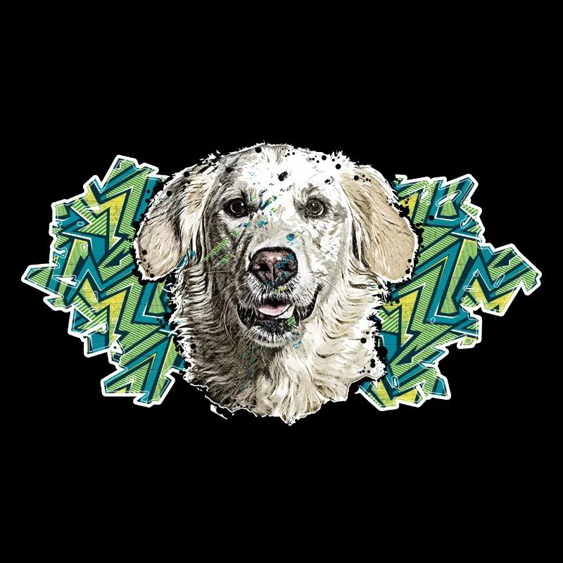 Golden Retriever's Head - In Graffiti #1