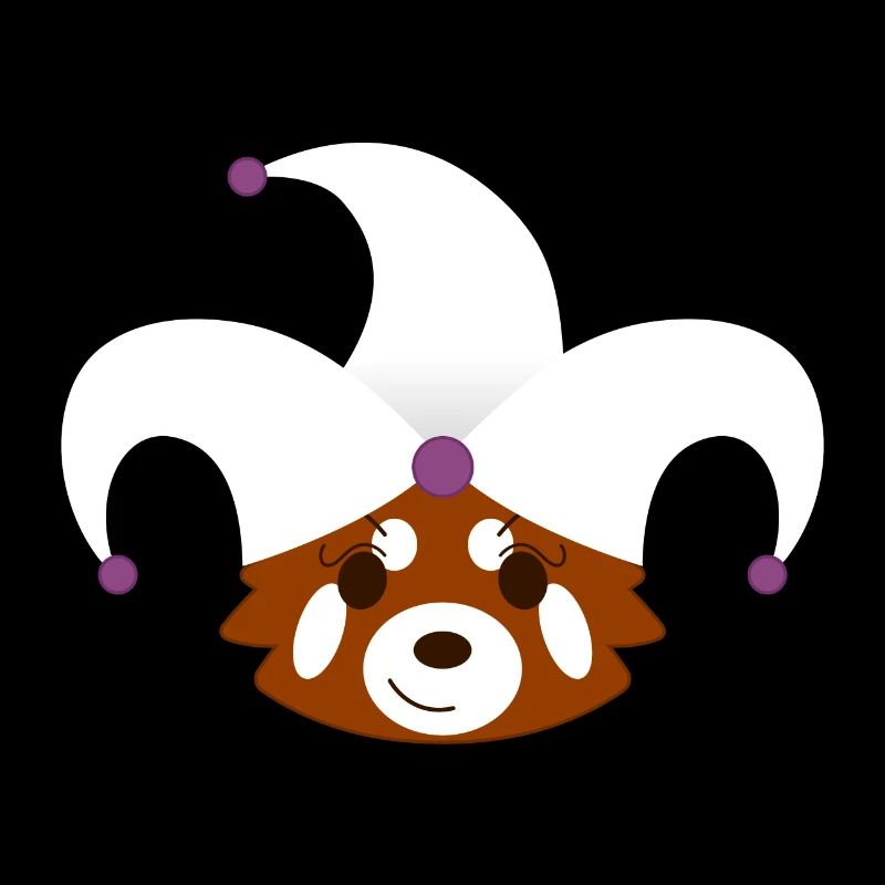 Red panda disguised as harlequin for Halloween