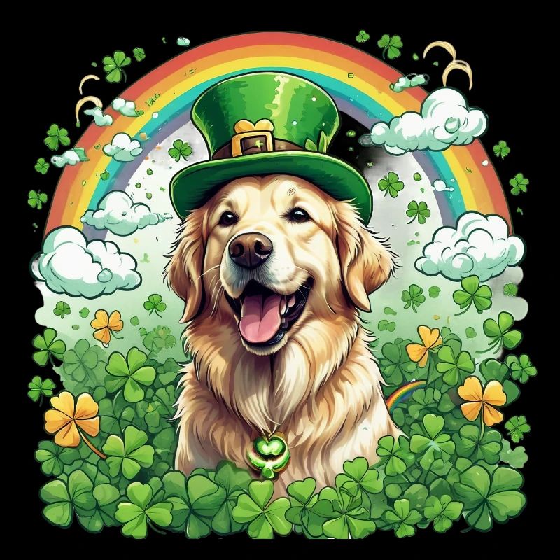 Green Hat and Clover I St. Patrick's Day Golden