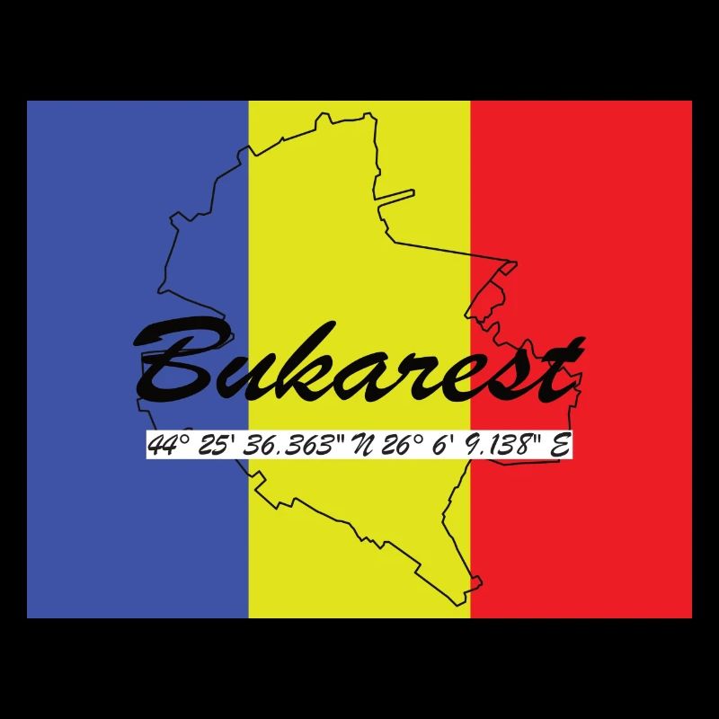 Bukarest - Hauptstadt mit GPS & Flagge