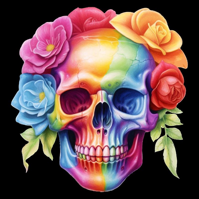Cooler Totenkopf in Regenbogenfarben
