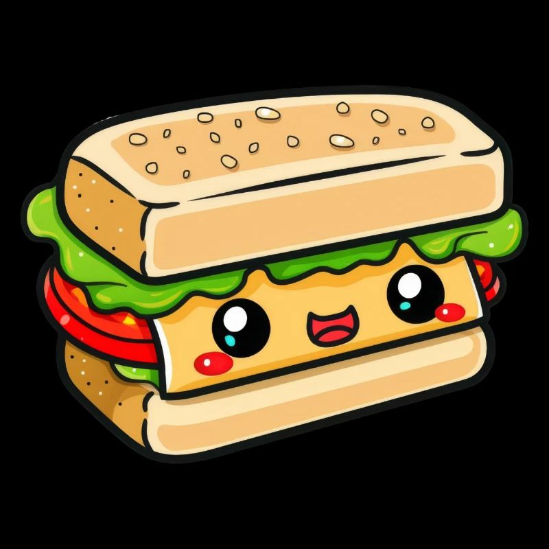 Sandwich avec visage