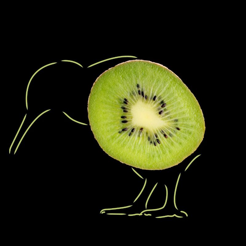 Kiwi dessiné à la main - Kiwi fruit kiwi oiseau